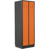 ADB Umkleideschrank / Spind 2-türig, RAL 7016/2008, Anthrazit / Orange, 178x60x50cm