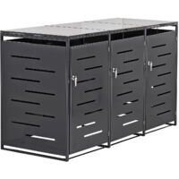 Metall Mülltonnenbox 3 x 240 L Müllbox Aufbewahrungsbox 3x240 Liter 3 Türen