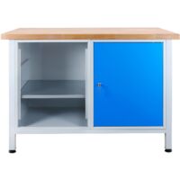 ADB Werkbank 1200x600x840mm Werktisch Packtisch mit 1 Türe und 2 Fachböden