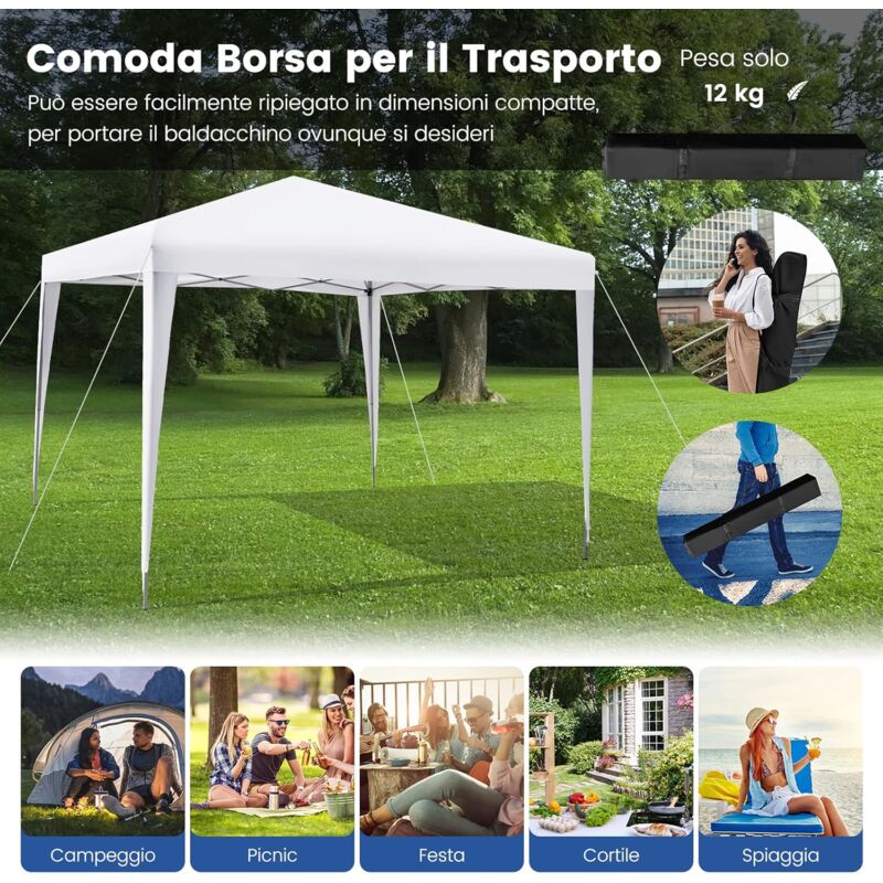 PADIGLIONE 3X3M GAZEBO pieghevole pop-up tenda per feste impermeabile
