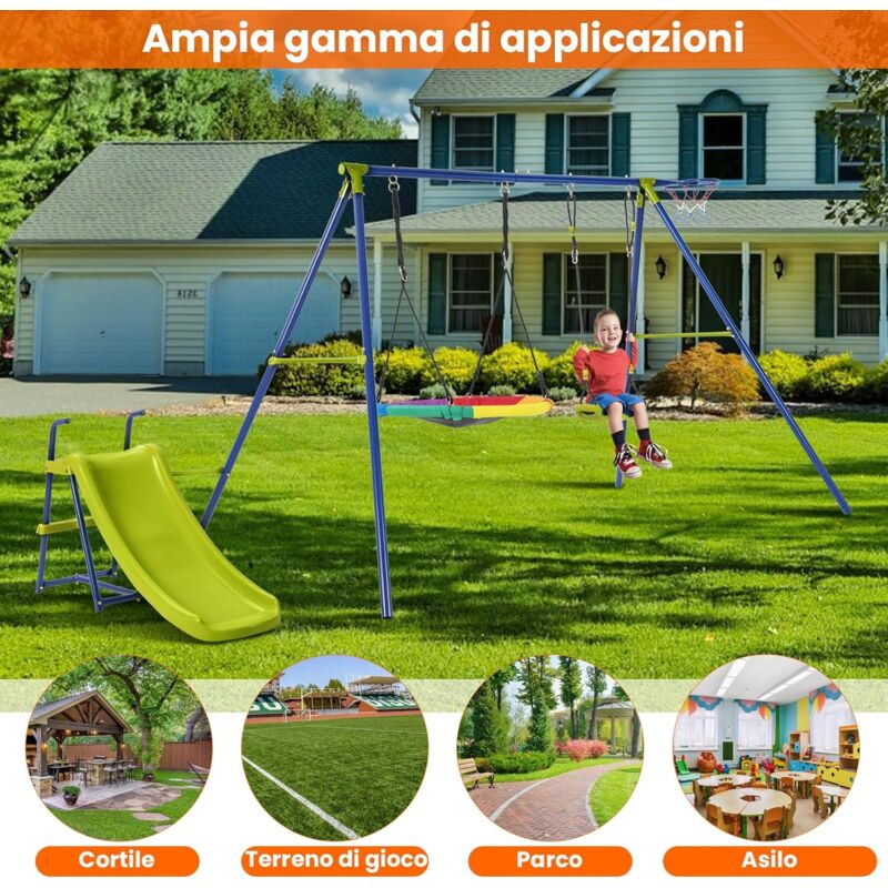 Costway Altalena A Nido 100 Cm Con Corde Regolabili, Altalena Ideale Per Albero Giardino Parco Giochi Stanza Verde