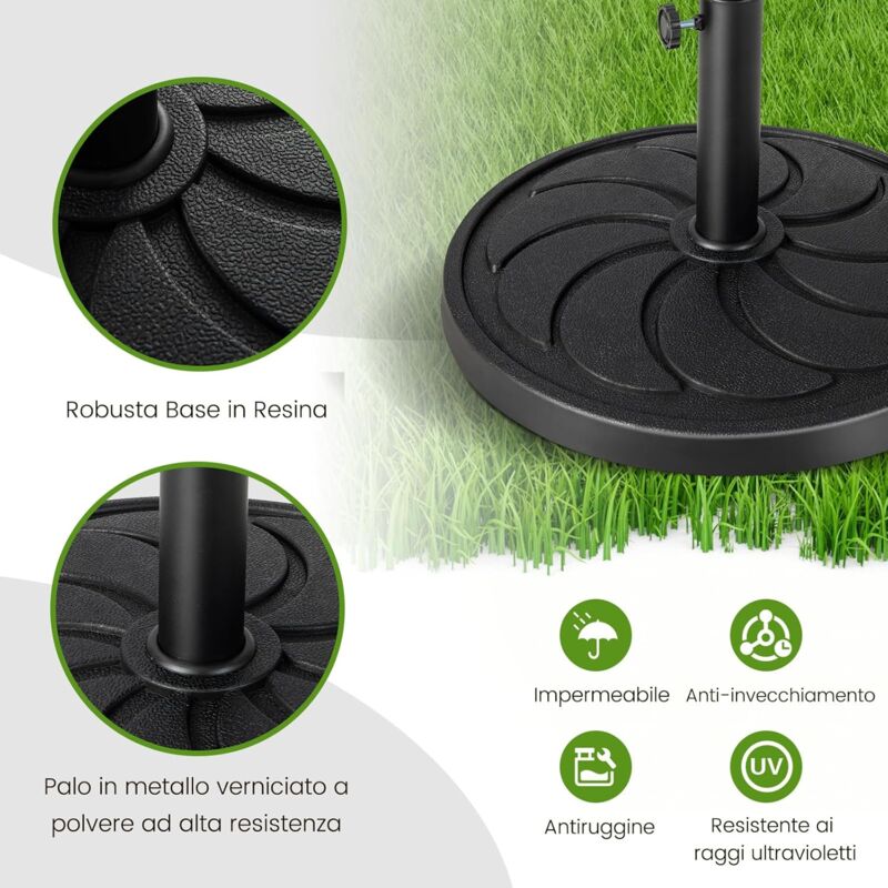 Base per ombrellone da giardino quadrata 25 Kg base per ombrellone in