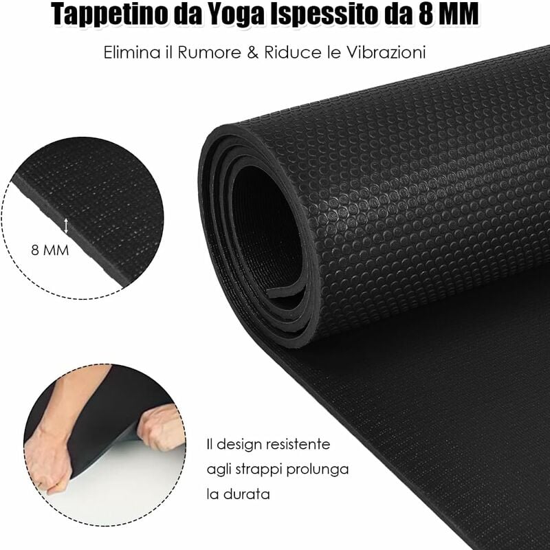 Tappetino per fitness con pannello pieghevole Tappetino yoga o pilates,  240x117x5cm Rosso e nero - Costway
