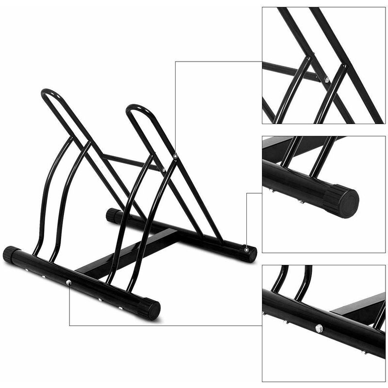 Supporto verticale per biciclette con altezza regolabile in acciaio al  carbonio, Supporto cavalletto per bici 59x56x(62-76)cm - Costway