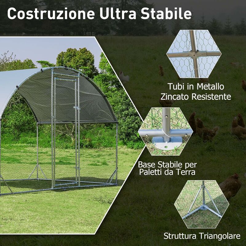 COSTWAY Pollaio per Galline da Esterno Grande, Gabbia per Galline