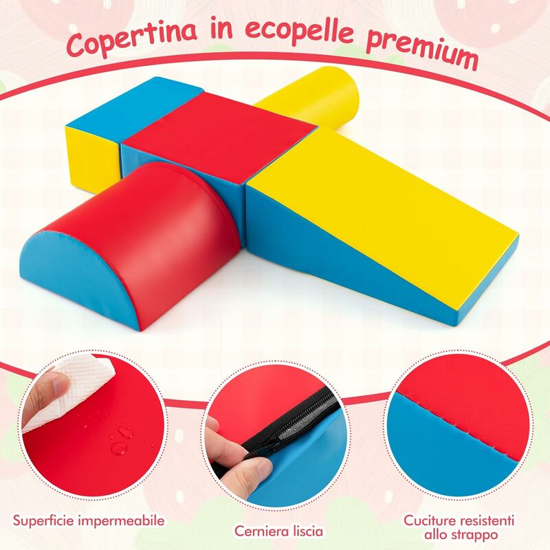 COSTWAY Set di 5 Blocchi con Diverse Forme e Colori, Giocattolo