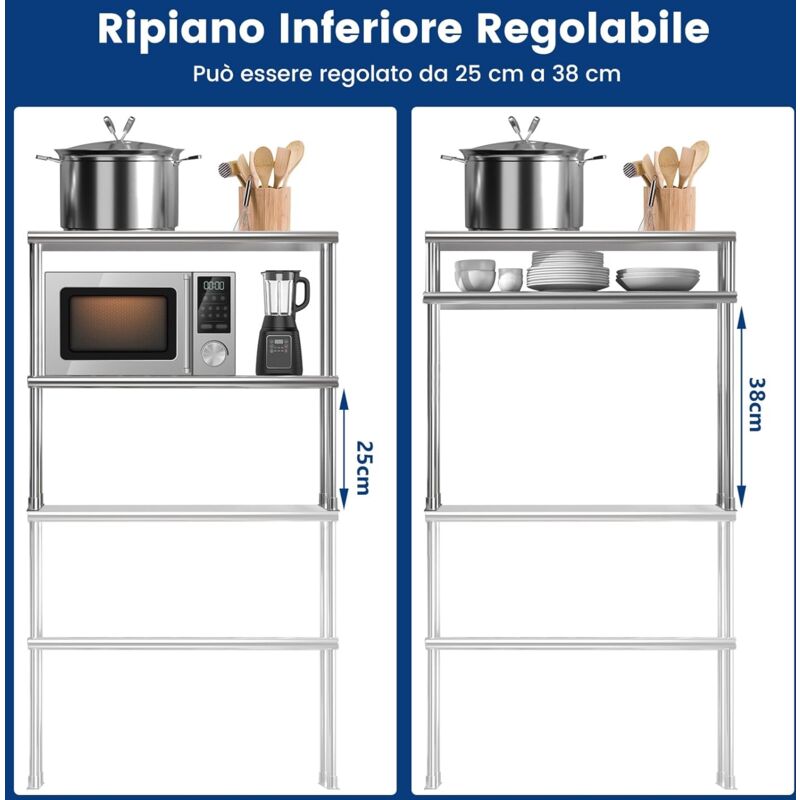 2 Supporti Regolabili Per Coperchi Pentole | Acciaio Inox, Multiuso | Per Cucina Ordinata - Foto 3