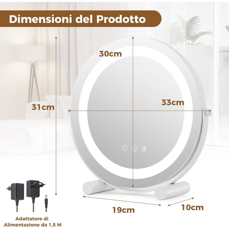 Casa Padrino specchio di lusso 150 cm - Specchio rotondo da parete con strisci