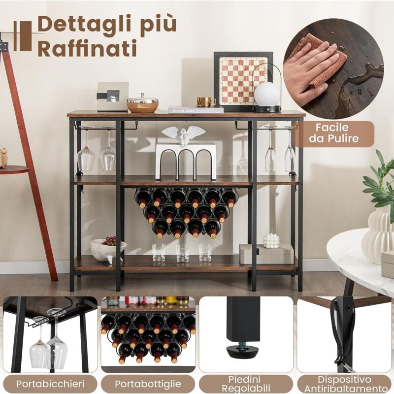 DJZ Portabottiglie sospeso Portabottiglie, Porta Bicchieri, calici