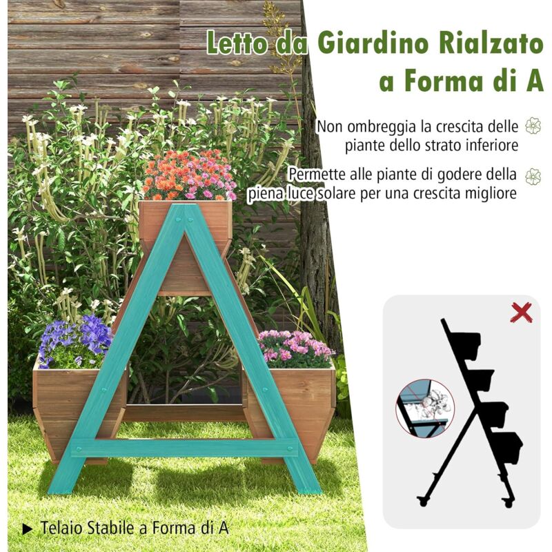 Caoxian Huashen in legno fioriera da giardino rialzato letto da giardino con gam