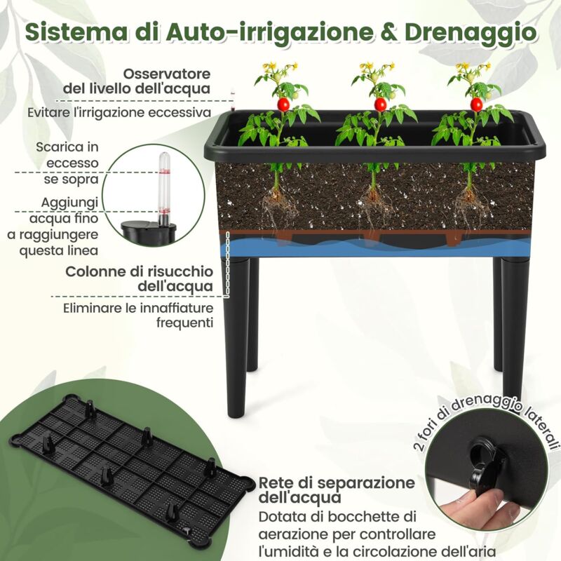 Vasi Indicatore Livello Acqua GOMETY 10 Vasi Autoirriganti, Piccoli Con Indicatore Del Livello Set Vasi Per Piante Grasse E Erbe