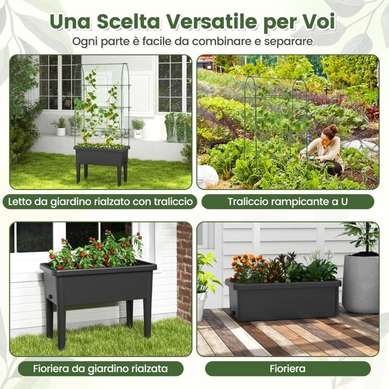 iPower Contenitore con manici a cinghia per giardino e piantare