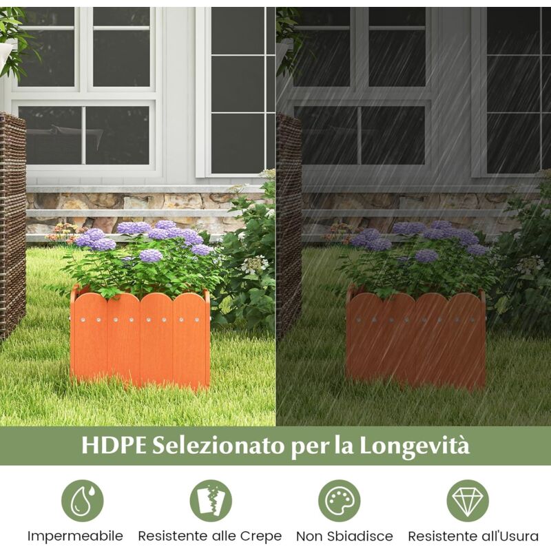 UltiTeque Set Di 2 Fioriere Alte In Metallo Rame Anticato | 71 Cm Con Vassoio Interno E Sottovasi | Perfette Per Ingresso E Patio