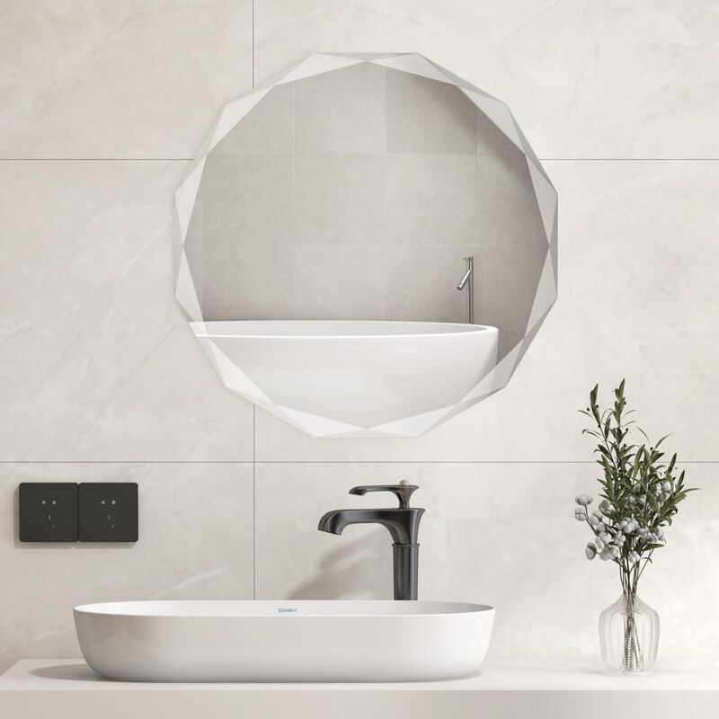 Specchi per lavabo, specchi rotondi senza cornice da parete