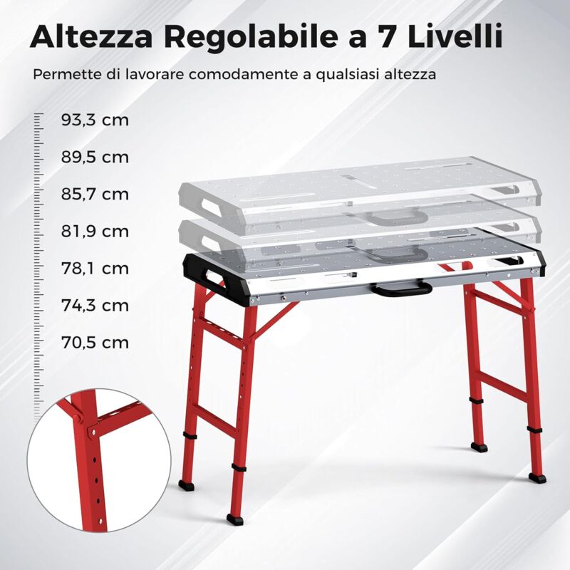 Tavolino da divano letto 40x60cm altezza regolabile 4 ruote Endy
