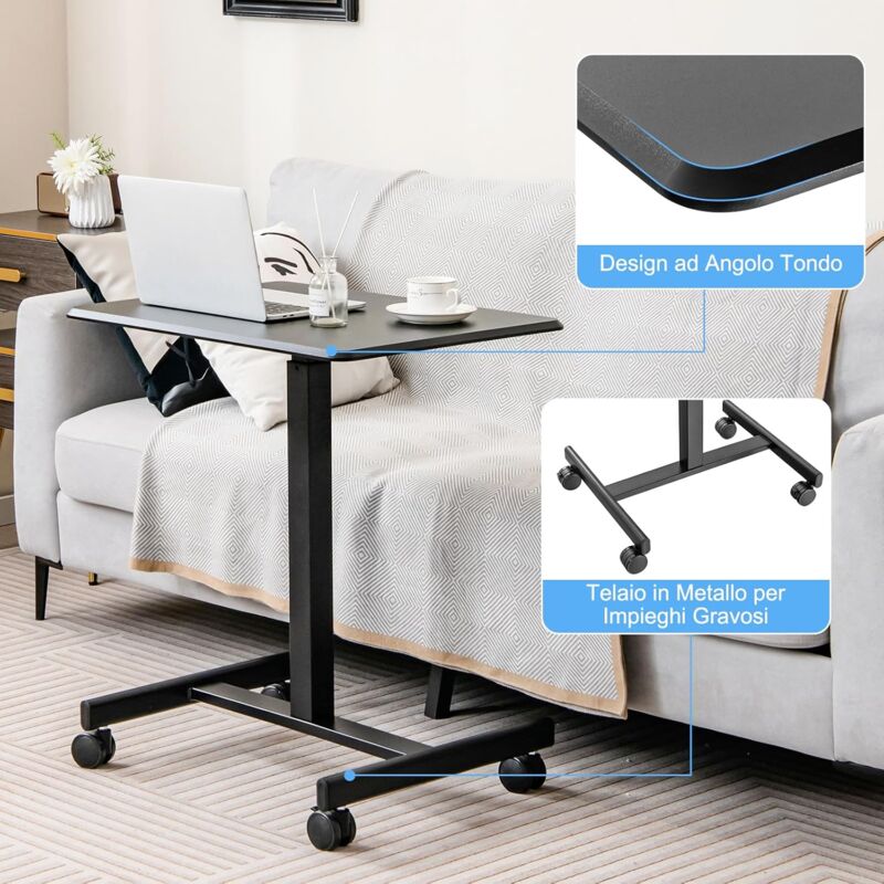 Supporto Pc Tavolino Sopra Il Letto Con Ruote, Tavolino Girevole