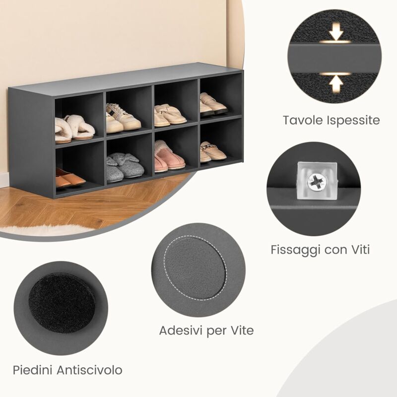 Scarpiera Con Seduta COSTWAY - Panca Con Cuscino, Contenitore, 104x30x48cm, Bianco, Porta Scarpe Ingresso - Foto 2