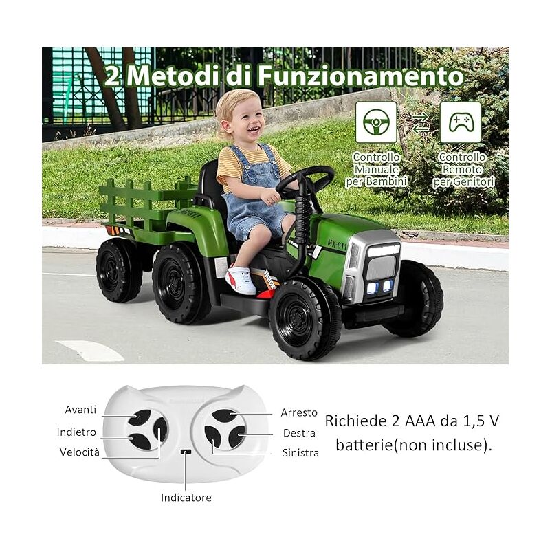 Trattore Telecomandato Per Bambini Con Rimorchio E Animali – Caricatore Frontale, Modulare, Per 3-7 Anni