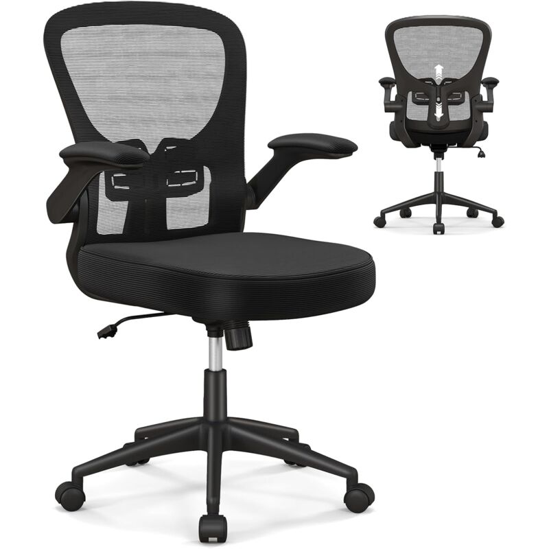 COSTWAY Sedia Girevole In Velluto Con Braccioli In Legno, Regolabile In Altezza (89,5-97,5 Cm), Seduta Imbottita, Ruote Vintage, Portata 150 Kg, Per Ufficio E Casa - copertina