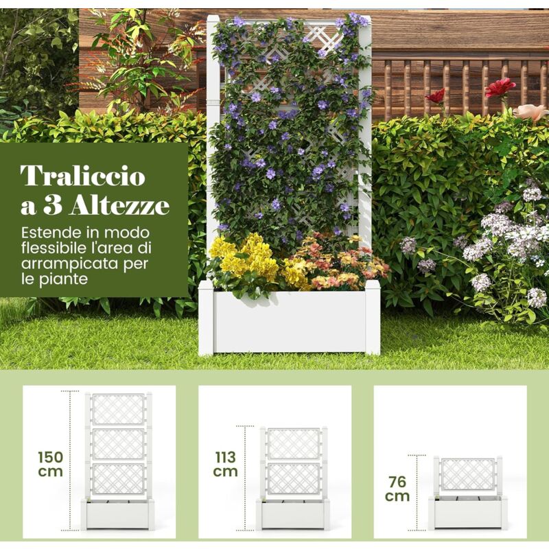 Vaso Da Giardino Rialzato Autoirrigante - 3 Pezzi, 50cm Profondità, 200L - Foto 8