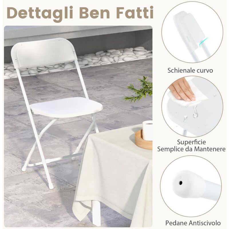 Sedie Pieghevoli Resistenti 150 Kg Set Di Sedie Pieghevoli