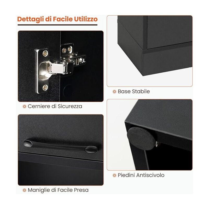 Set Di 2 Mensole Da Parete A Forma Di U In Metallo – 43x20 Cm, Libreria Nera Per Soggiorno, Camera Da Letto, Ufficio, Bagno E Cucina