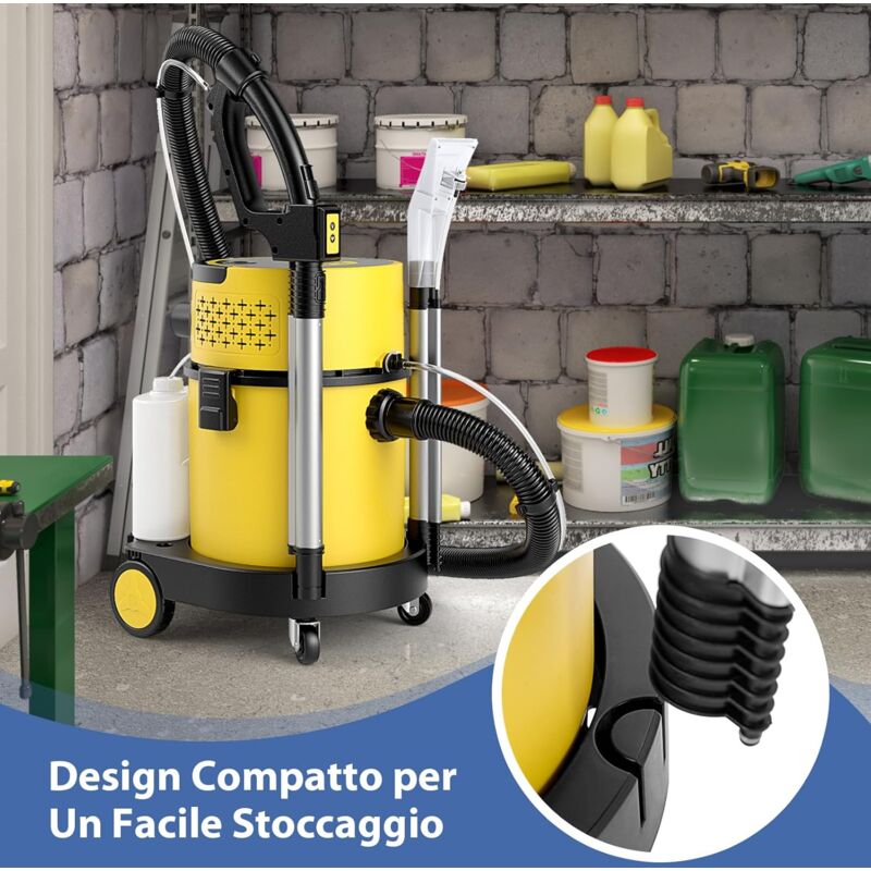 COSTWAY 1200W 20L Aspiratori Solidi e Liquidi, 4 in 1 Macchina per Pulizia  17 KPA, Aspirapolvere con Accessori per Pavimenti Scale Divano Auto