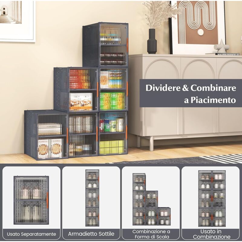Open Home - Contenitori pieghevoli a cubo, per organizzare armadi, vestiti, giocattoli