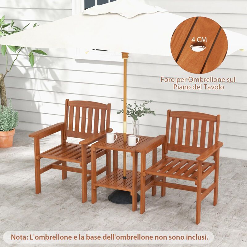 Savita 2 Set Anelli e Tappi per Foro Ombrello da Tavolo, 5,08cm