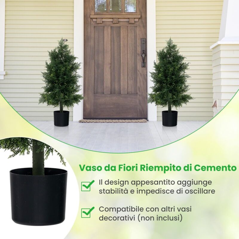 Pianta Artificiale COSTWAY Camelia Da Interno 102 Cm – 37 Fiori Gialli, Foglie Verdi In PE, Vaso Con Ciottoli, Per Soggiorno E Ufficio