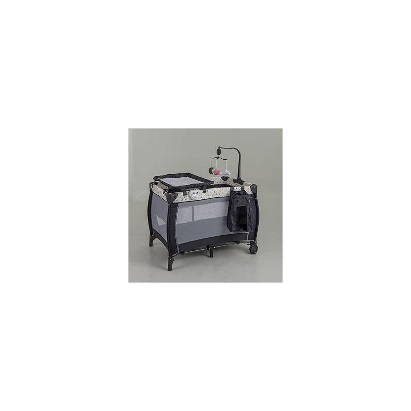 COSTWAY 3 in 1 Lettino da Viaggio per Neonati, Lettino da Campeggio Portatile per Bambini con Culla e Fasciatoio Rimovibile, Materasso Rimovibile, per Bambini 0-36 Mesi (Colorato)