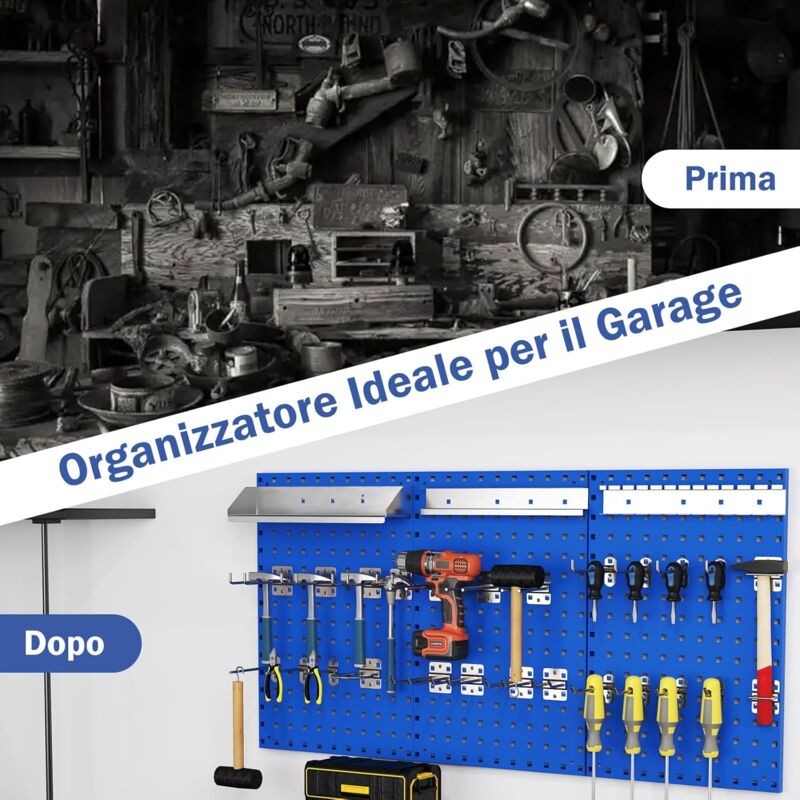 Organizer Pentole Pannello Forato E Accessori Fai-da-te, Organizzazione Cucina Pannelli Da Parete