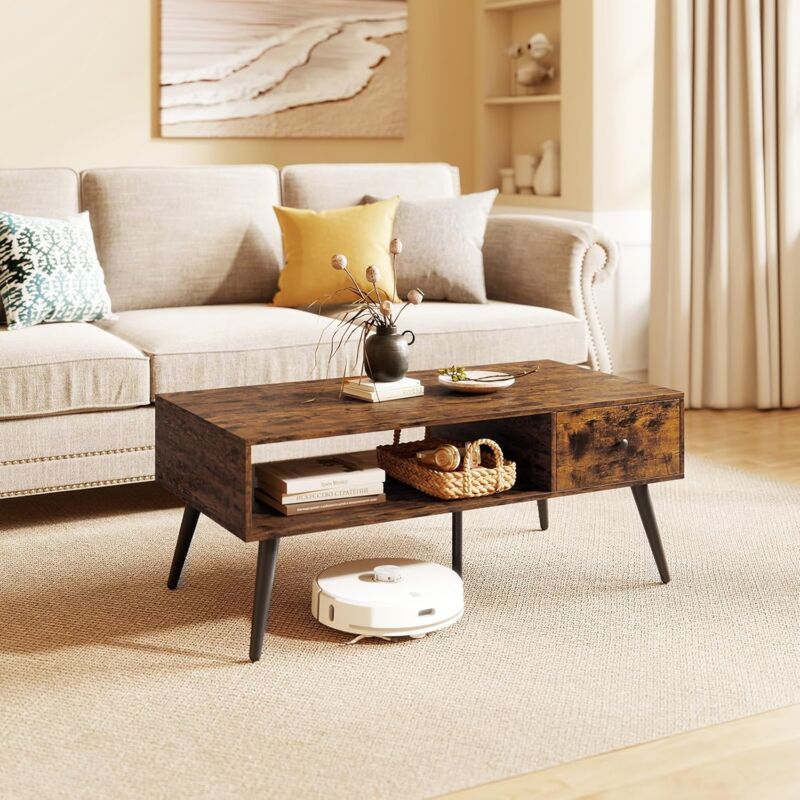 COSTWAY Tavolino da Salotto Rettangolare Design Moderno, Tavolino