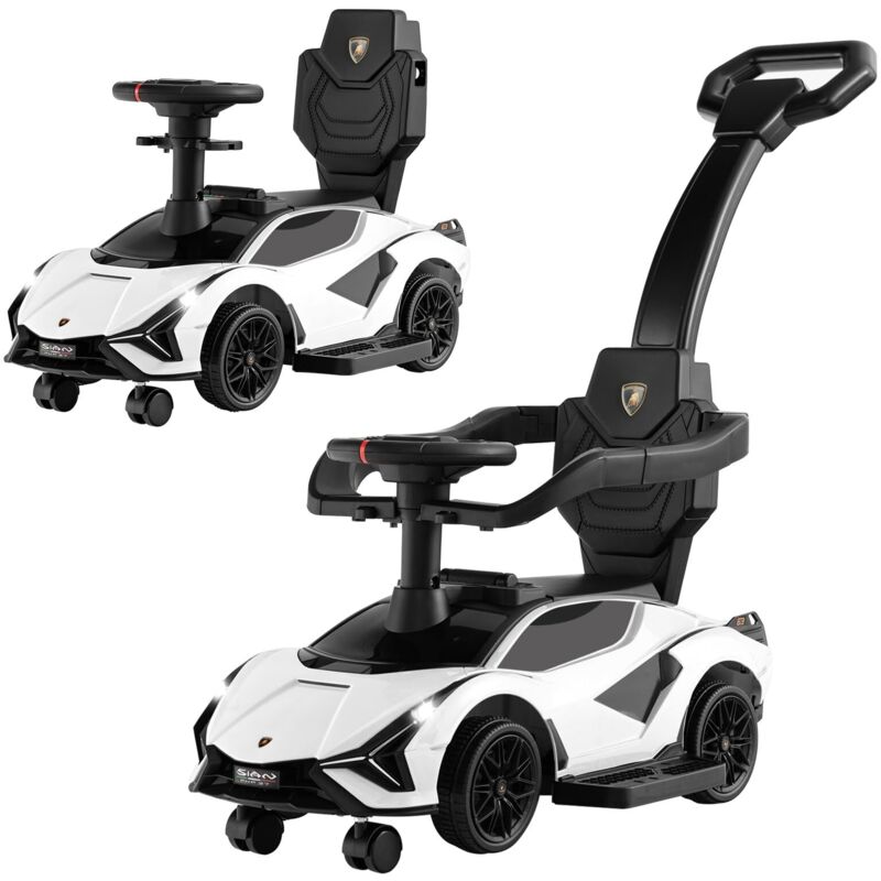 Auto Da Spinta 3 In 1 COSTWAY Per Bambini 18-60 Mesi - Passeggino, Auto Camminante E Auto Da Cavalcare, Nero