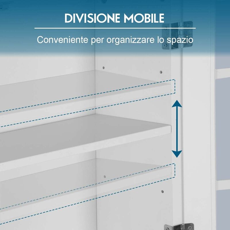 Costway Mobile per lavatrice con 3 mensole e 2 ante per bagno  60x21,5x170,5cm Grigio