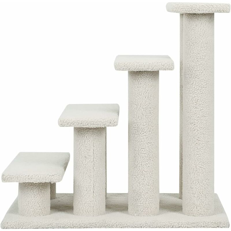 Scaletta Per Gatti E Cani Piccoli COSTWAY - 4 Gradini Rivestiti In Peluche, Tiragraffi Multifunzione - Foto 8