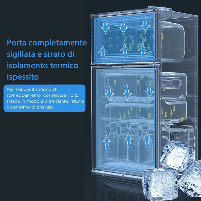 Mini Frigo Bar 60 litri marca Dometic ha porta in vetro / vetro