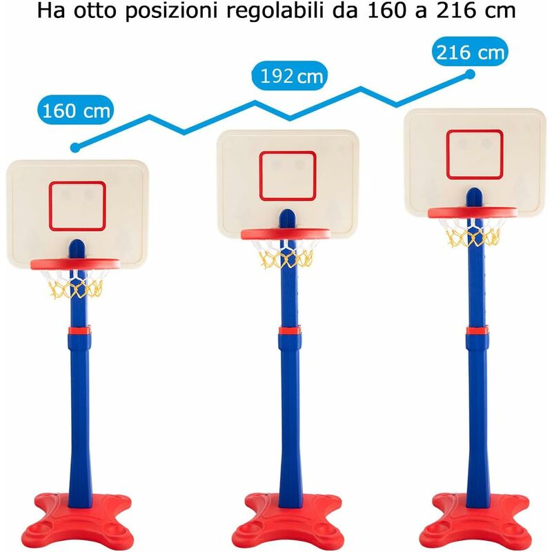 AIYAPLAY Canestro Basket Per Bambini 5 In 1 Con Altezza Regolabile Porta Da Calcio E Golf Gioco Per Bambini Da 3 6 Anni