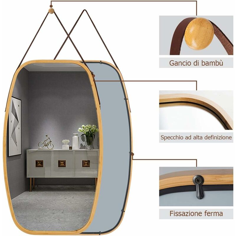 CASSILANDO Specchio a LED a figura intera con luce, specchio da paviento illuinato, per caera