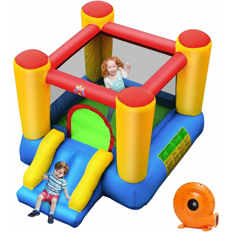 Casetta gonfiabile con scivolo e canestro per bambini 300x280x210cm, Casa  gonfiabile con palline - Costway