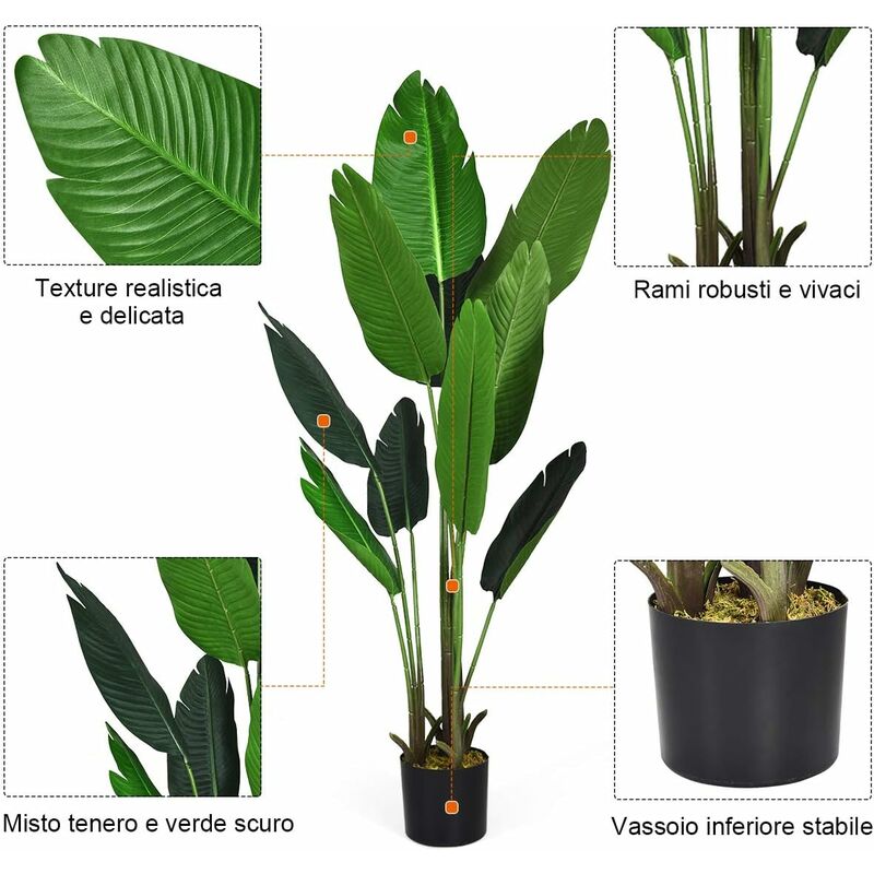 Nearly Natural Palma Hawaiana Artificiale 1,5m - Albero Finto Per Decorazione Interna, Verde - 5
