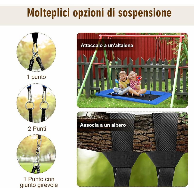 Altalena da giardino per bambini 3 in 1, perfetta da appendere