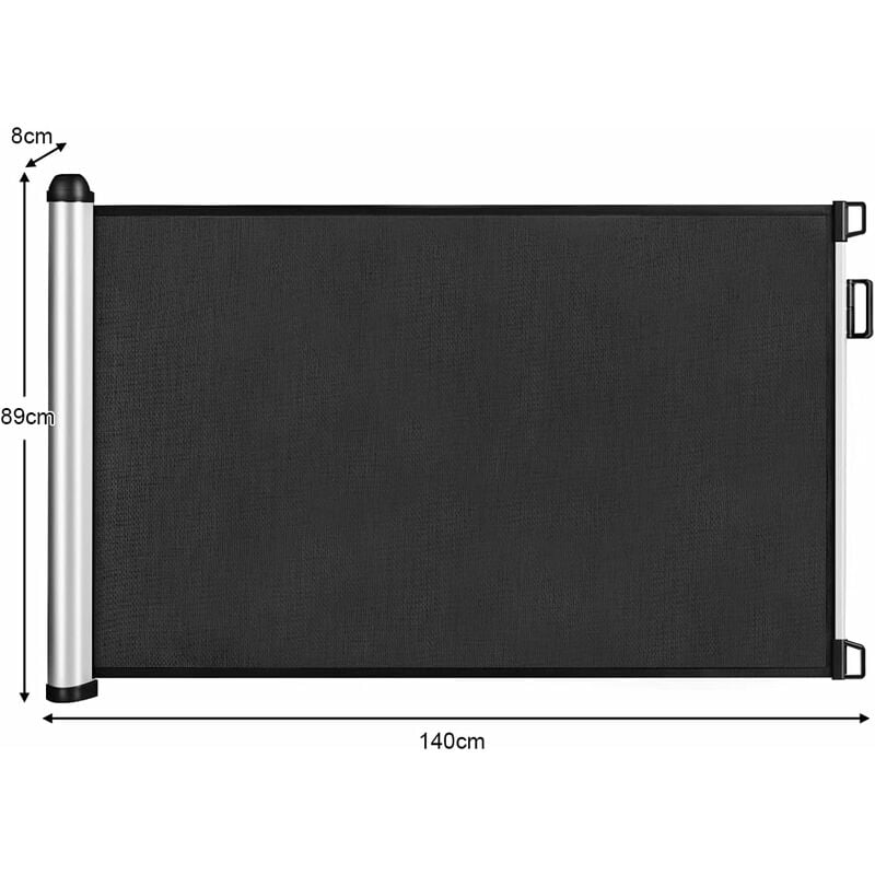 Barriera di Protezione Avvolgibile da Scale e Porte, per Bambini ed  Animali, Estensibile fino a 130cm (Argento)