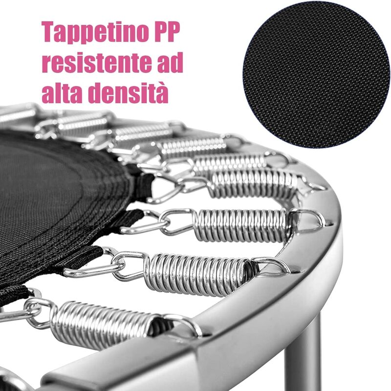 Mini Trampolino Pieghevole Per Adulti 101/122 Cm - Con Maniglia Regolabile, Carico 150kg