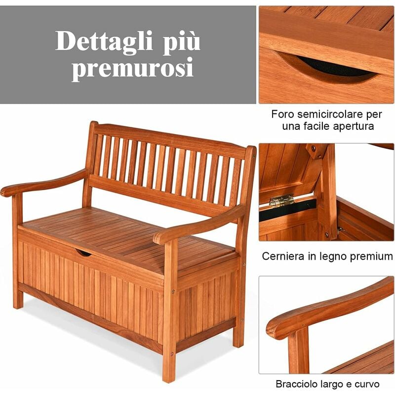 Panca in legno di acacia 115 cm - 2 posti a sedere per il giardino