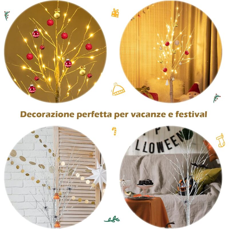 Set 3 Alberi Di Natale Slim Con Luci Incorporate: 90, 120 E 150 Cm Per Decorare