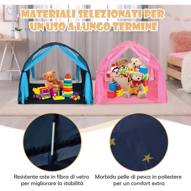 Tenda Oscurante Portatile 248,9x144,8 Cm - Stelle E Luna, 100% Oscurante, Senza Fori, Per Cameretta E Viaggi