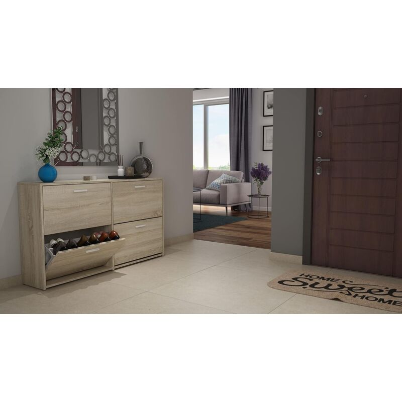 Scarpiera Organizer per Scarpe per Ingresso, scarpiera con cassetti, scarpiera Vintage con 2-4 ante/Marrone/37,8 * 13 * 35,4 Pollici