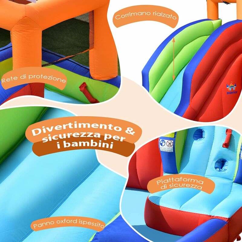 Castello gonfiabile per bambini casa gonfiabile con scivolo piscina costway  NP-64 - IdeaLuceStore