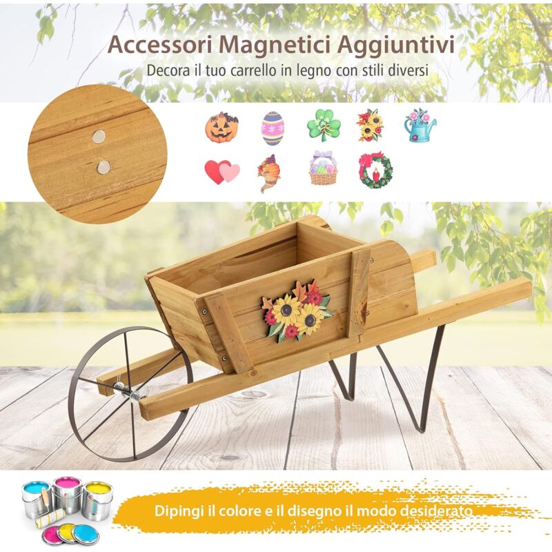 GuTen Sottovaso Con Ruote In Legno 35 Cm – Carrello Girevole Per Piante Pesanti, Supporto Per Vasi Da Interno/esterno - 4